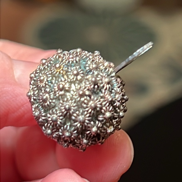 Rare Vintage Sterling Silver Emerald Green Eye Puffer Fish Necklace Pendant - Picture 8 of 8